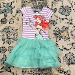 Disney Princess Little Mermaid Tulle and Stripe Dress